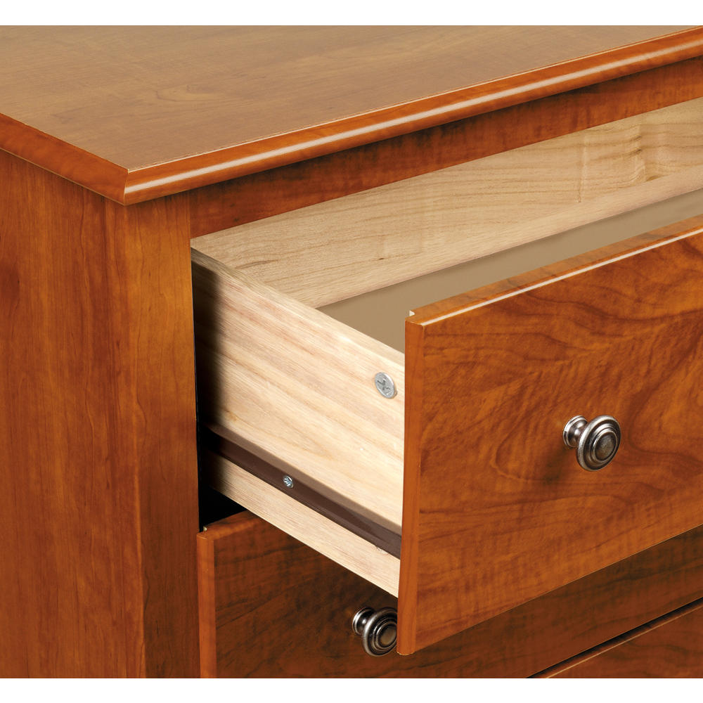 Prepac Cherry Monterey Tall 2 Drawer Nightstand with Open Shelf