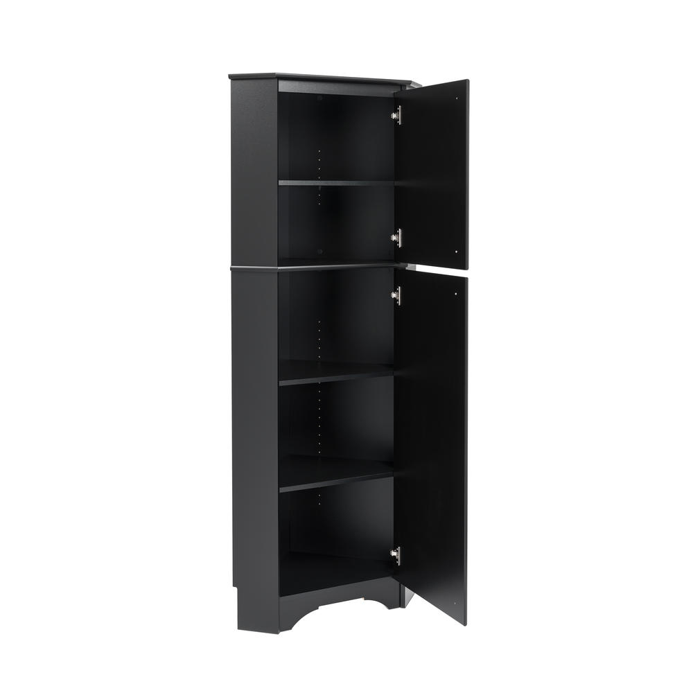 Prepac  Elite Tall 2-Door Corner Storage Cabinet - Black