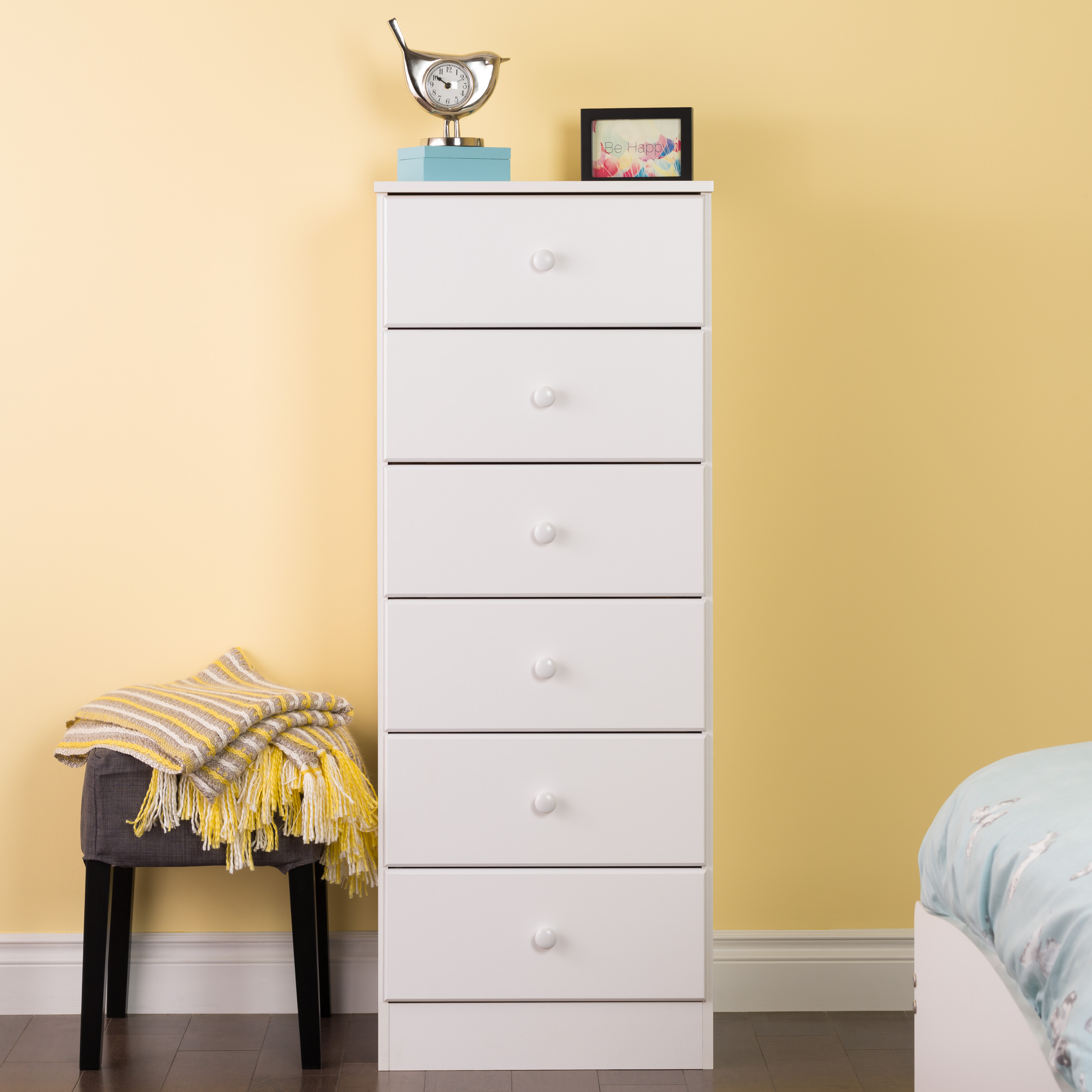 Prepac Astrid 6 Drawer Tall Chest White