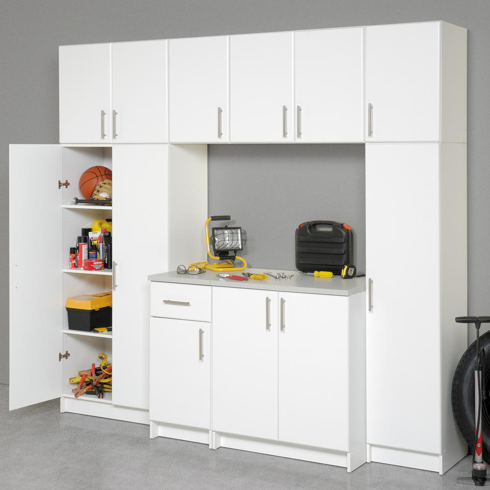 Prepac Elite White 16in. Topper & Wall Cabinet with 1 Door