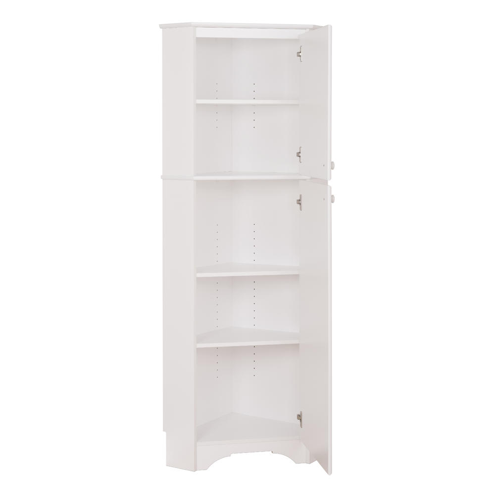 Prepac Elite White Tall 2-Door Corner Storage Cabinet