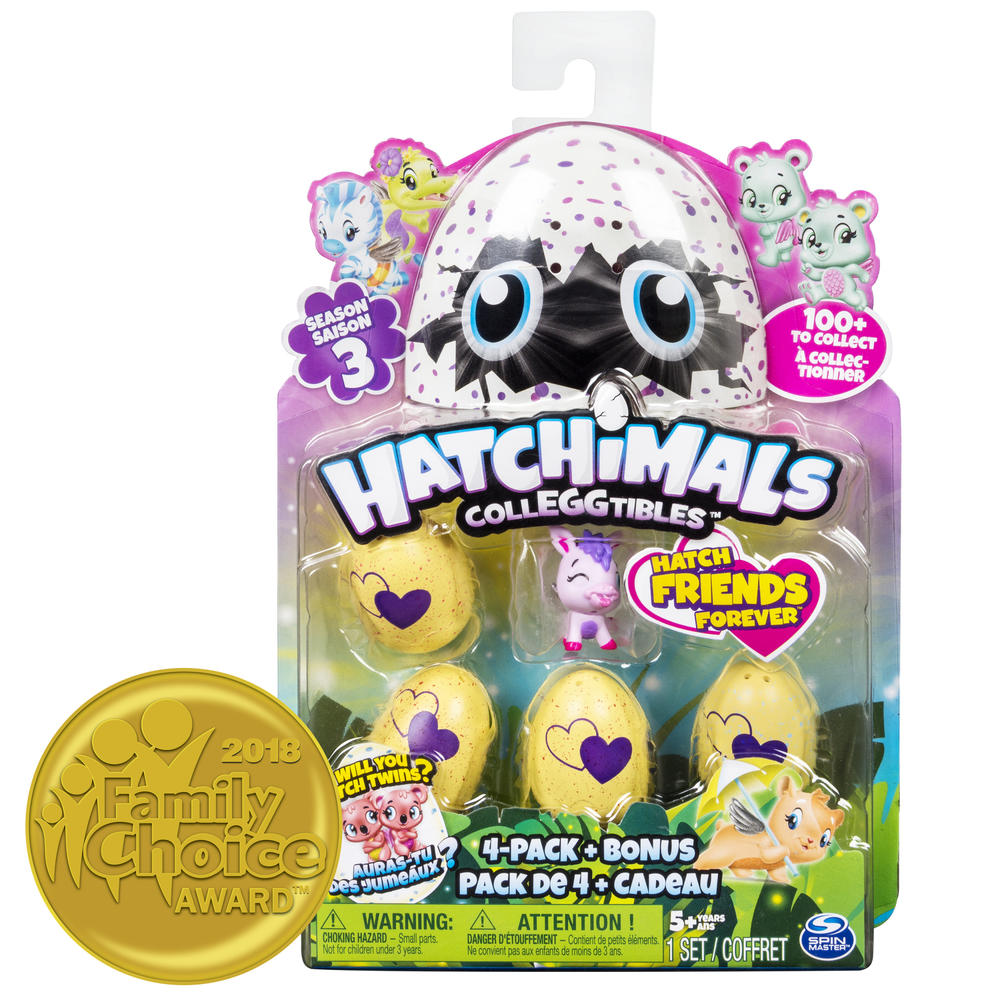 Hatchimals  CollEGGtibles Season 3, 4 Pack + Bonus (Styles & Colors May Vary) by Spin Master