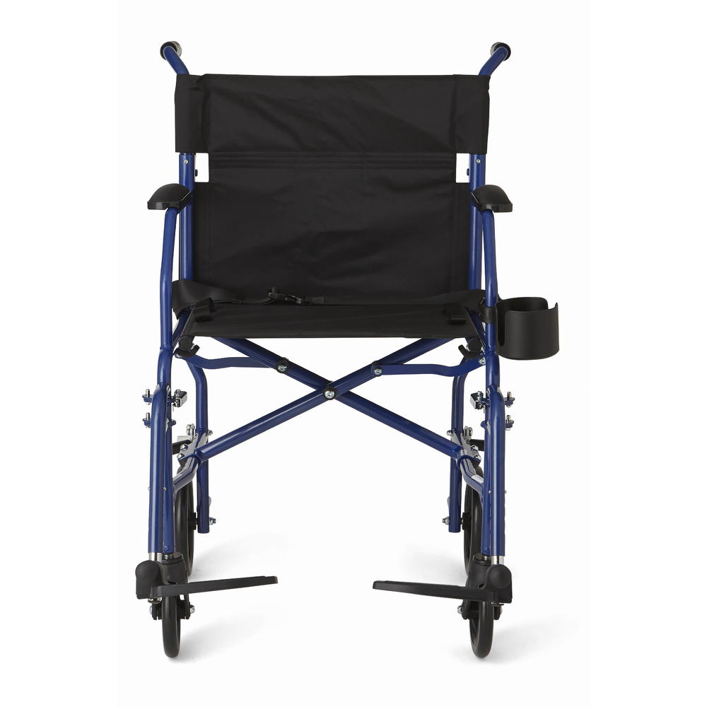 Medline Ultralight Transport Chair, Blue