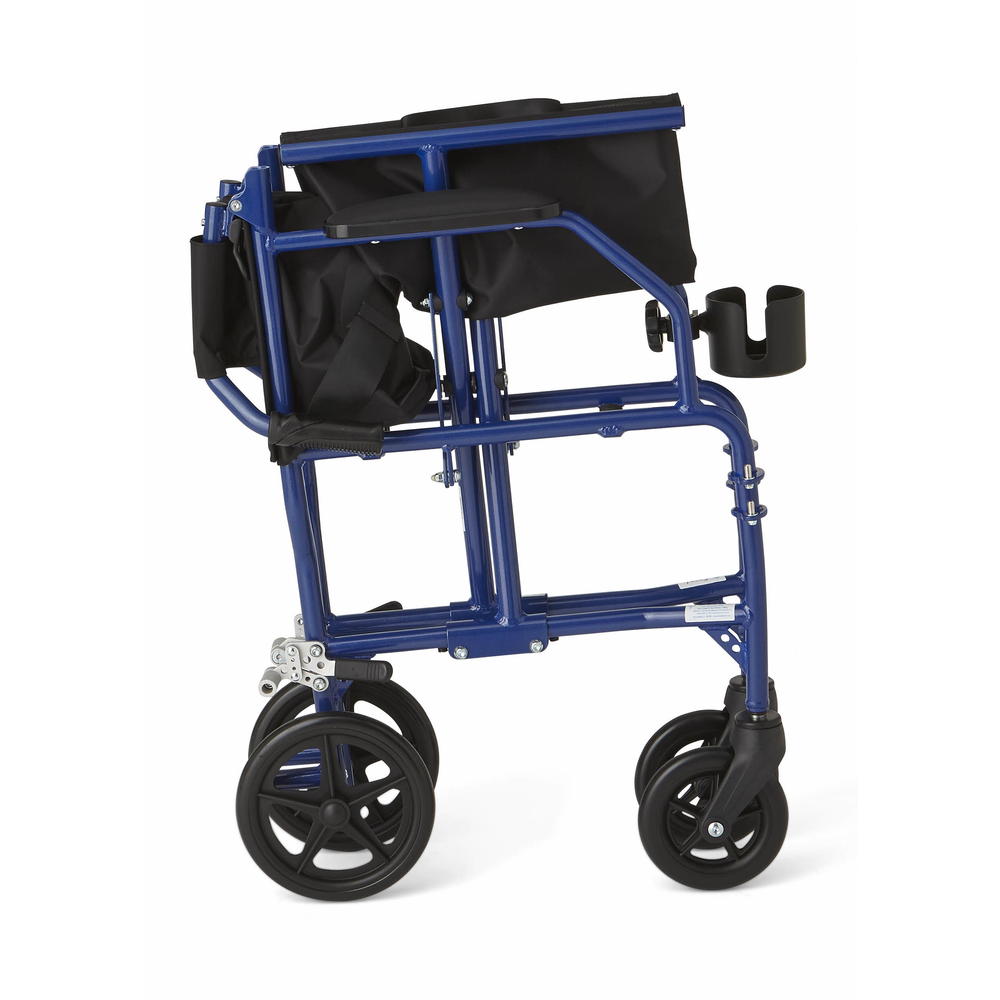 Medline Ultralight Transport Chair, Blue