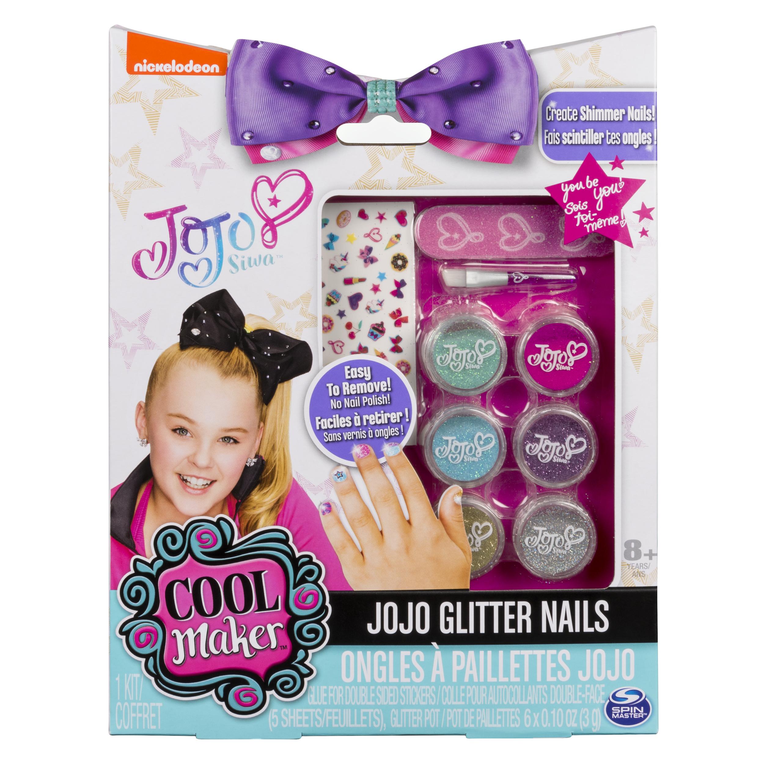 JoJo Siwa Glitter Nails - Glitter Manicure Kit with Custom Decals JoJo Siwa Glitter Nails - Glitter Manicure Kit with Custom Decals