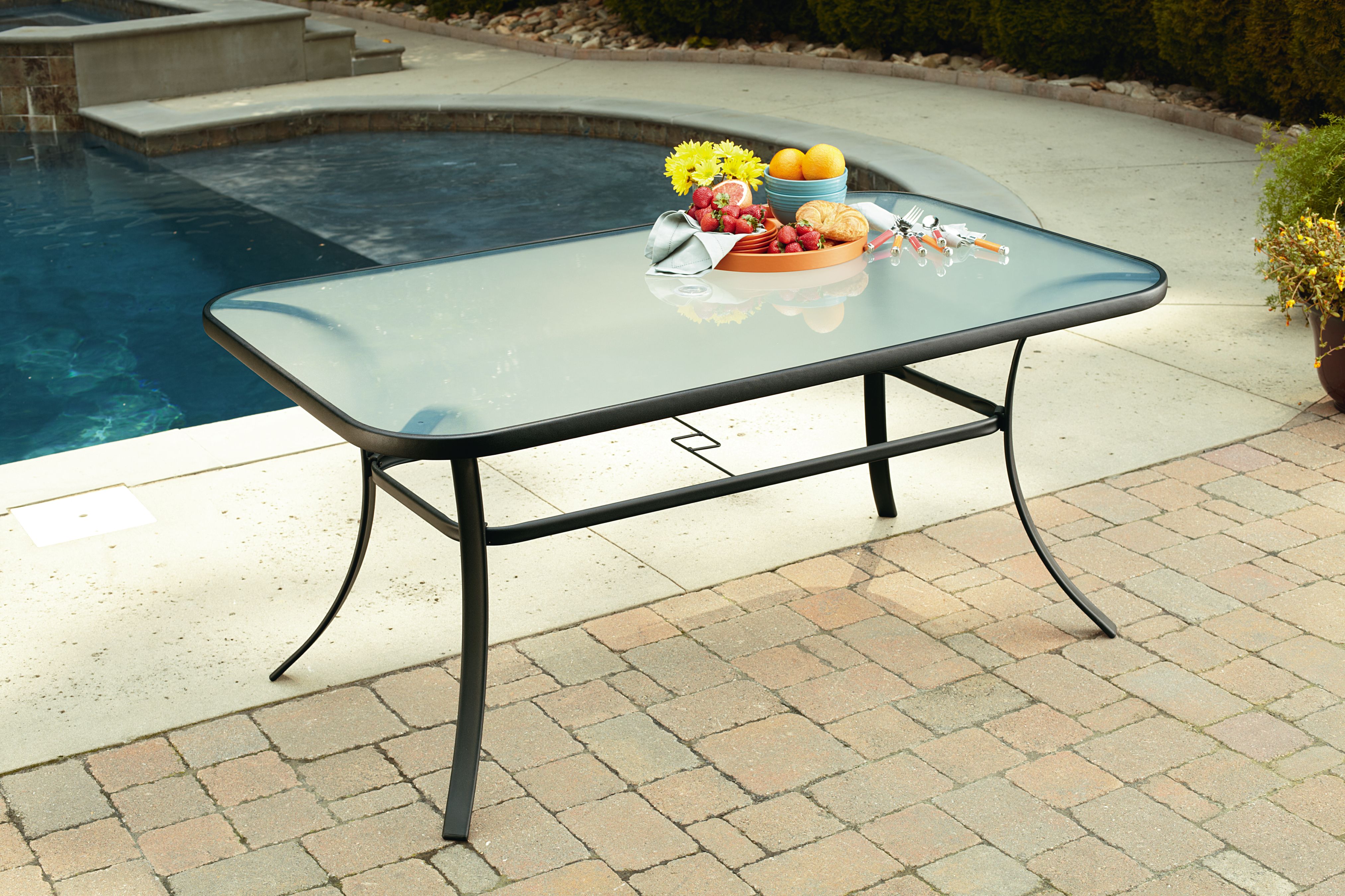 Essential Garden Bartlett Tempered Glass Rectangular Dining Table