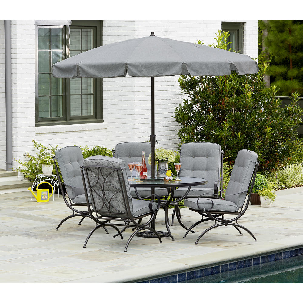 Jaclyn Smith Centralia 6-Piece Patio Dining Set - Gray Reversible Cushion *Limited Availability