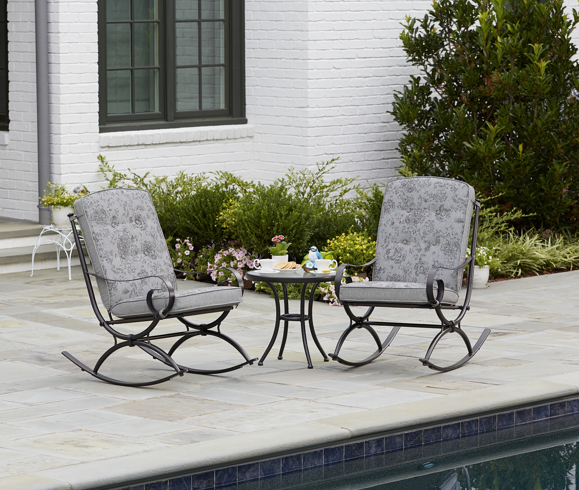 Jaclyn Smith Centralia 3 Piece Rocking Patio Bistro Set