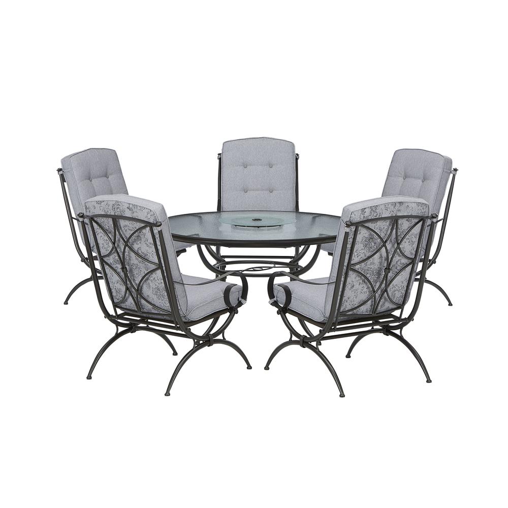 Jaclyn Smith Centralia 6Piece Patio Dining Set Gray Reversible