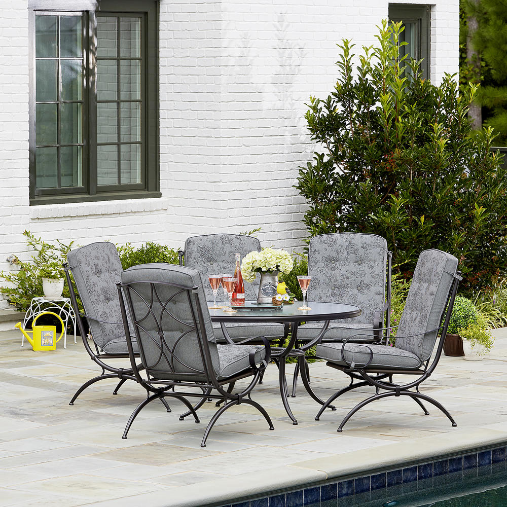 Jaclyn Smith Centralia 6Piece Patio Dining Set Gray Reversible
