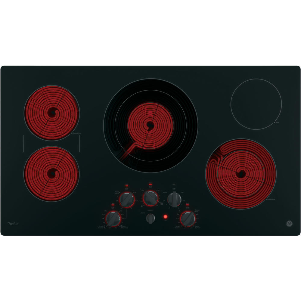 GE Profile Series PP7036DJBB 36" BuiltIn Knob Control Electric Cooktop