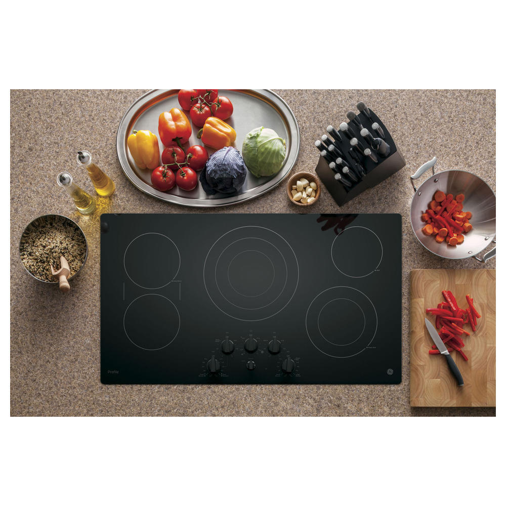 GE Profile Series PP7036DJBB 36" BuiltIn Knob Control Electric Cooktop