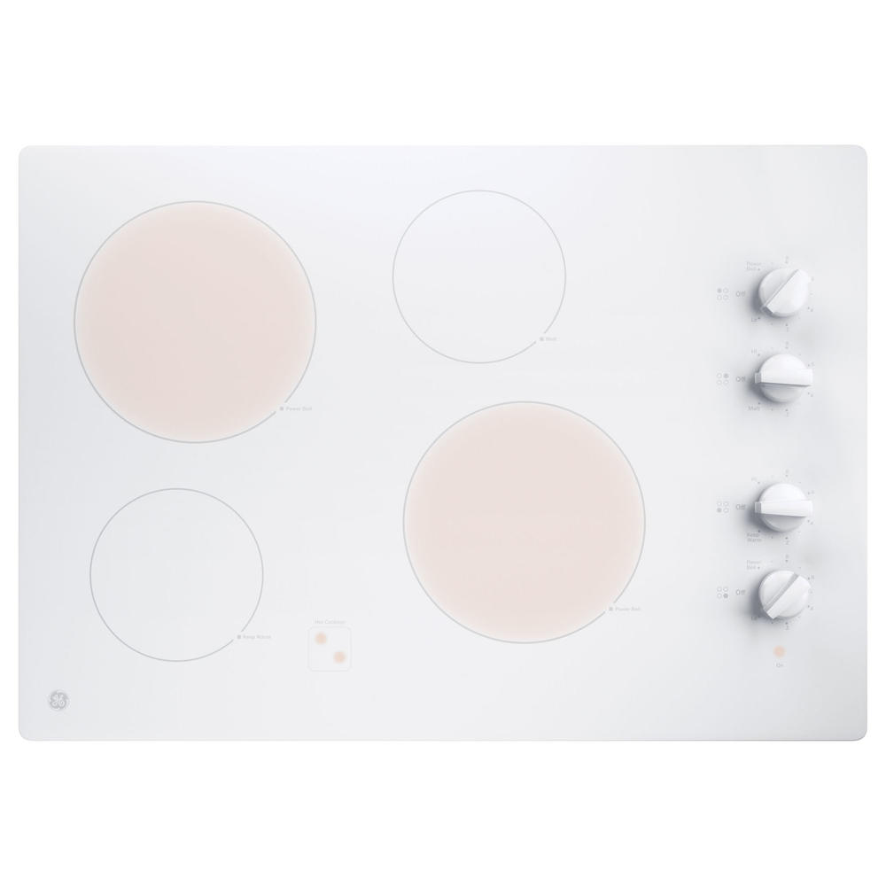 GE Appliances JP3030TJWW 30 Built-In Knob Control Electric Cooktop - White