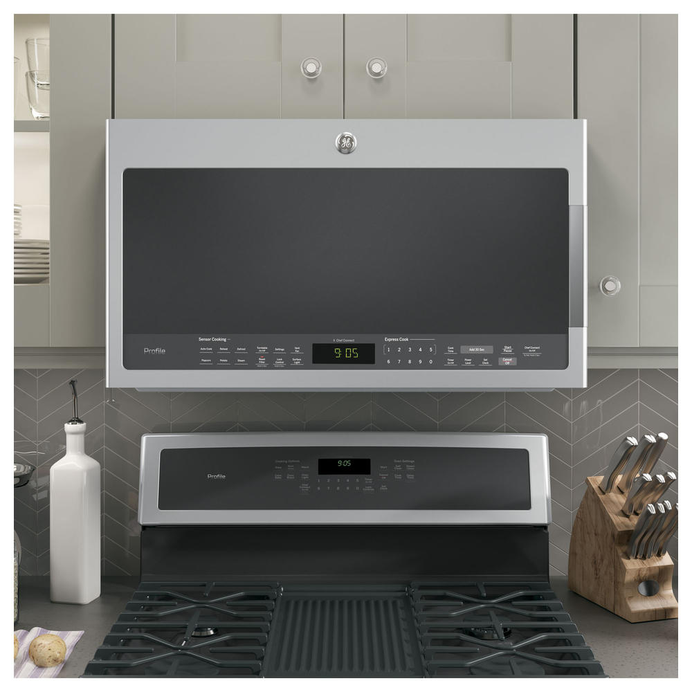 GE Profile Series PVM9005SJSS 2.1 cu. ft. Over-the-Range Sensor Microwave Oven - Stainless Steel