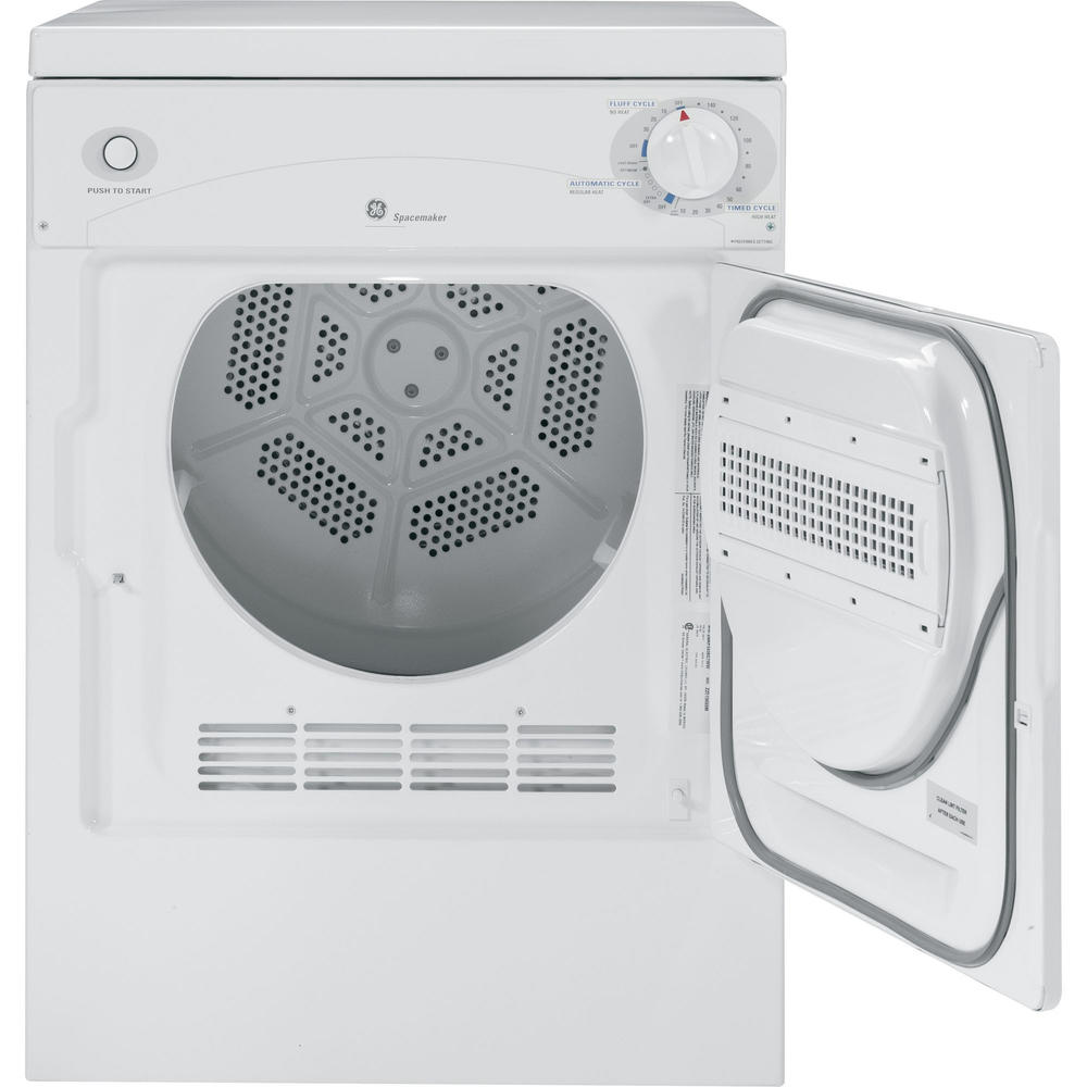 GE Appliances DSKP333ECWW 3.6 cu. ft. White Electric Dryer
