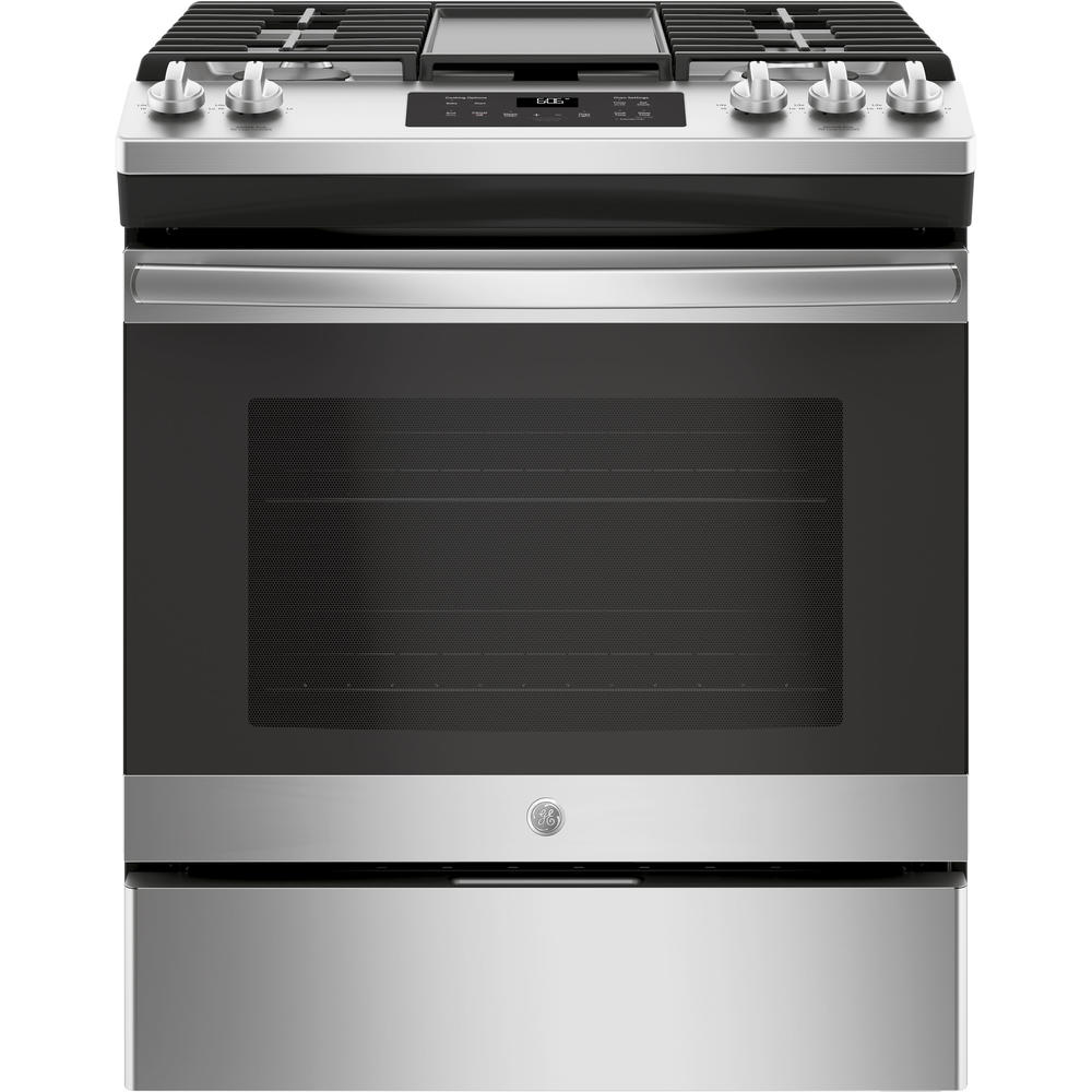 GE Appliances JGSS66SELSS  30" Slide-In Front Control Gas Range - Stainless Steel