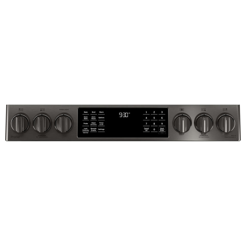 GE Profile Series PGS930BELTS 30" SlideIn Gas Range Black Stainless