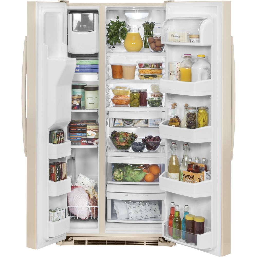 GE Appliances GSE23GGKCC 23.2 cu. ft. SidebySide Refrigerator Beige & Bisque