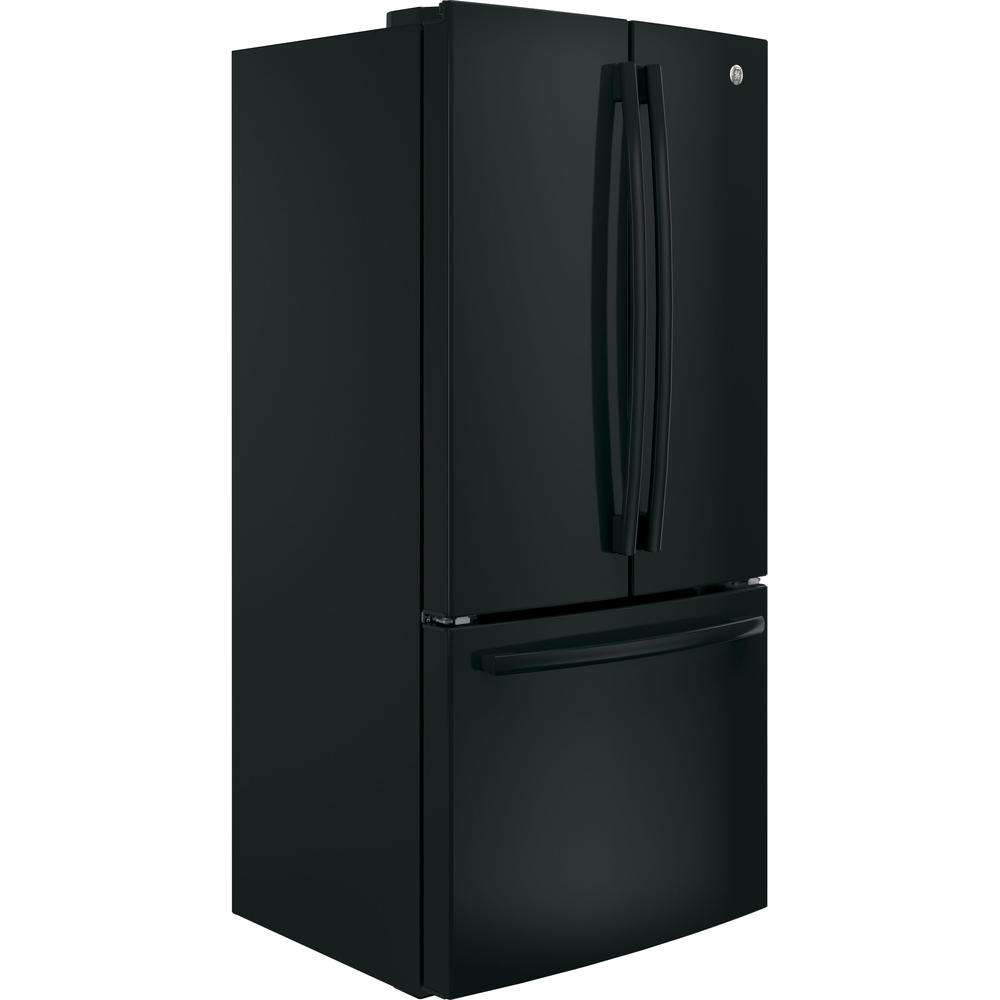 GE Appliances GWE19JGLBB 18.6 cu. ft. Counter-Depth French Door Refrigerator - Black