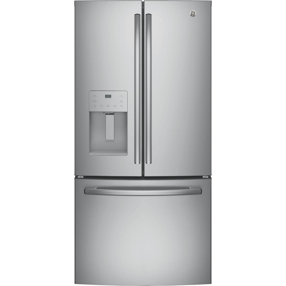 GE Appliances GYE18JSLSS ENERGY STAR® 17.5 Cu. Ft. Counter-Depth French Door Refrigerator - Stainless Steel