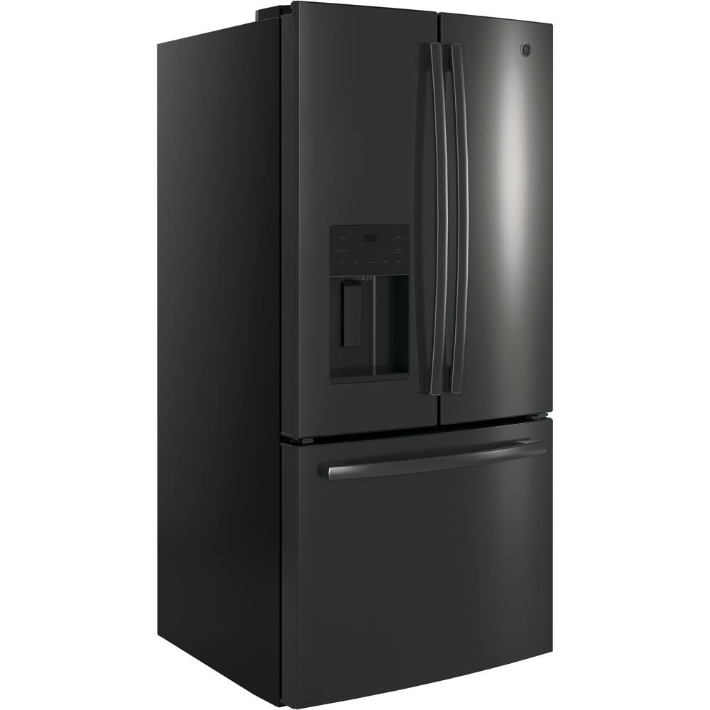 GE Appliances GYE18JBLTS ENERGY STAR&#174; 17.5 Cu. Ft. Counter-Depth French Door Refrigerator - Black Stainless Steel