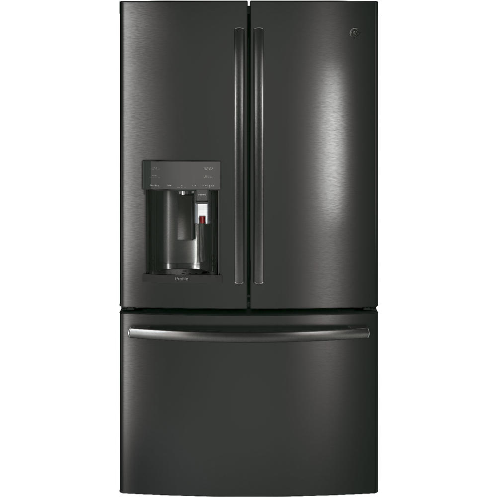 GE Profile Series PYE22PBLTS 22.2cu.ft. Counter-Depth French Door Refrigerator - Black Stainless Steel
