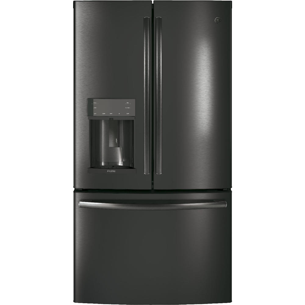 GE Profile Series PYE22KBLTS ENERGY STAR&#174; 22.2 cu. ft. Counter-Depth French Door Refrigerator - Black Stainless Steel