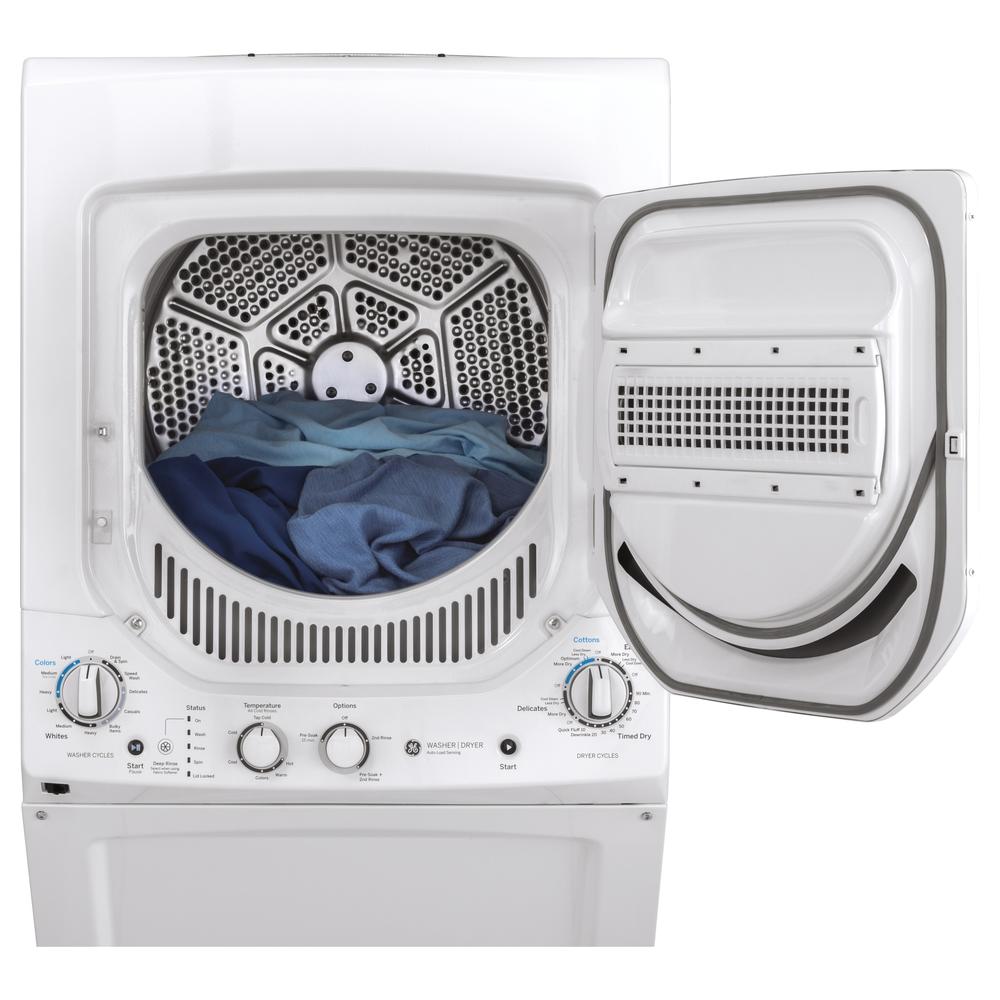 GE Appliances GUD24ESSMWW Unitized Spacemaker&#174; 2.3 cu. ft. Washer & 4.4 cu. ft. Dryer - White