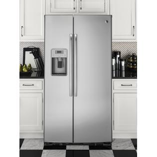 Ge Profile Series Pzs22mskss 21 9 Cu Ft Counter Depth Side By Side Refrigerator Stainless Steel
