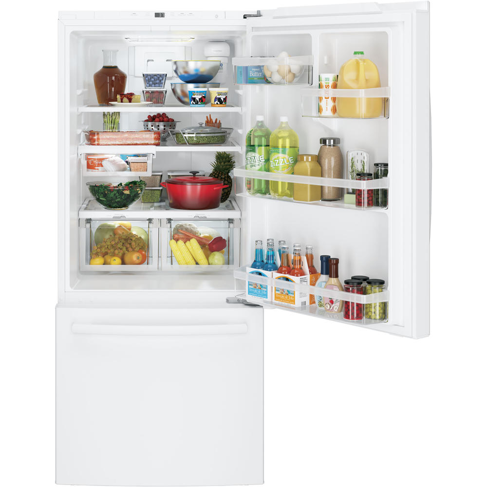 GE Appliances GDE21EGKWW 20.9 cu. ft. Single Door Bottom Freezer Refrigerator - White