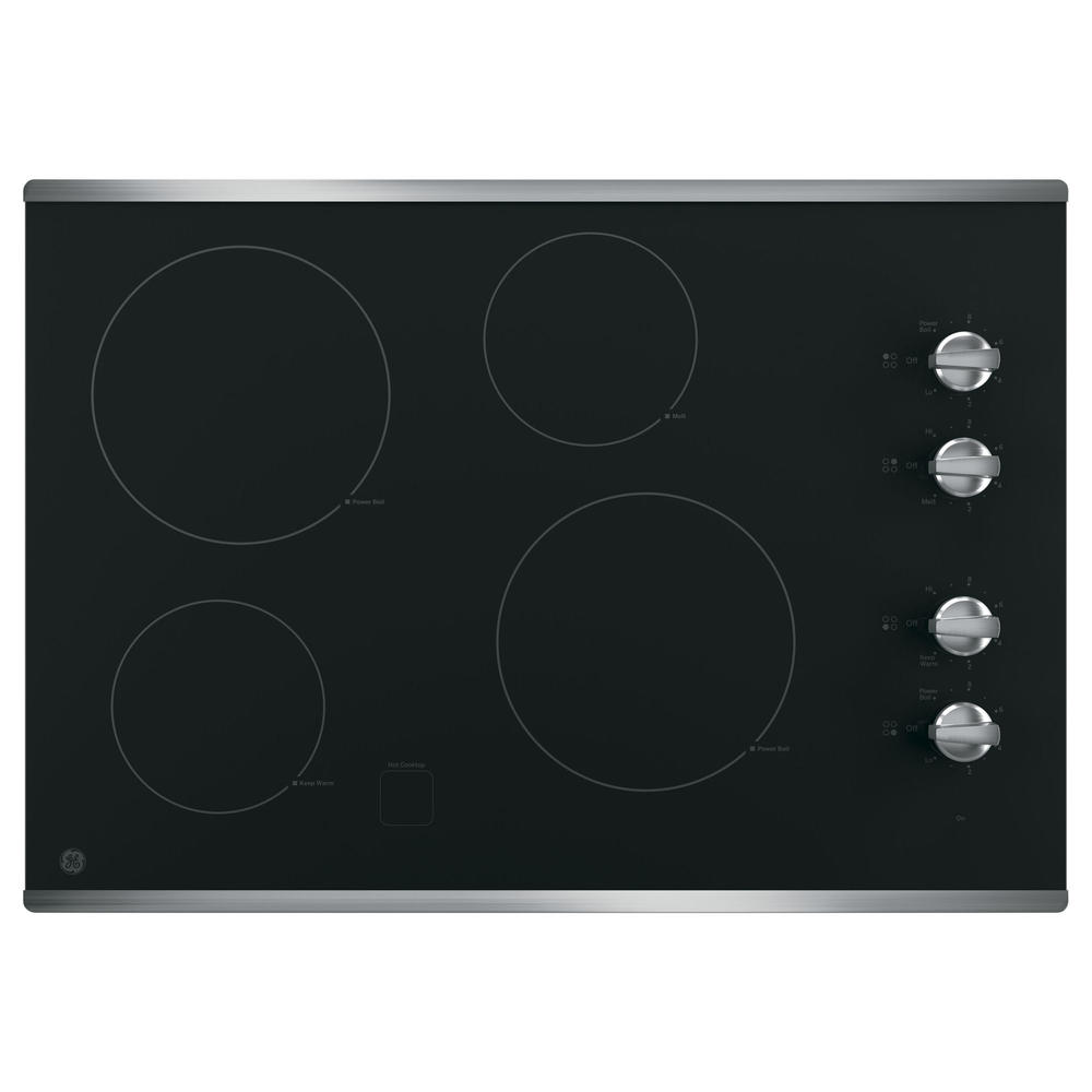 GE Appliances JP3030SJSS 30" BuiltIn Knob Control Electric Cooktop Stainless Steel