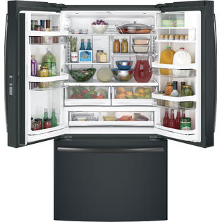 GE Profile Series PWE23KELDS 23.1 Cu. Ft. Counter-Depth French-Door  Refrigerator - Black Slate