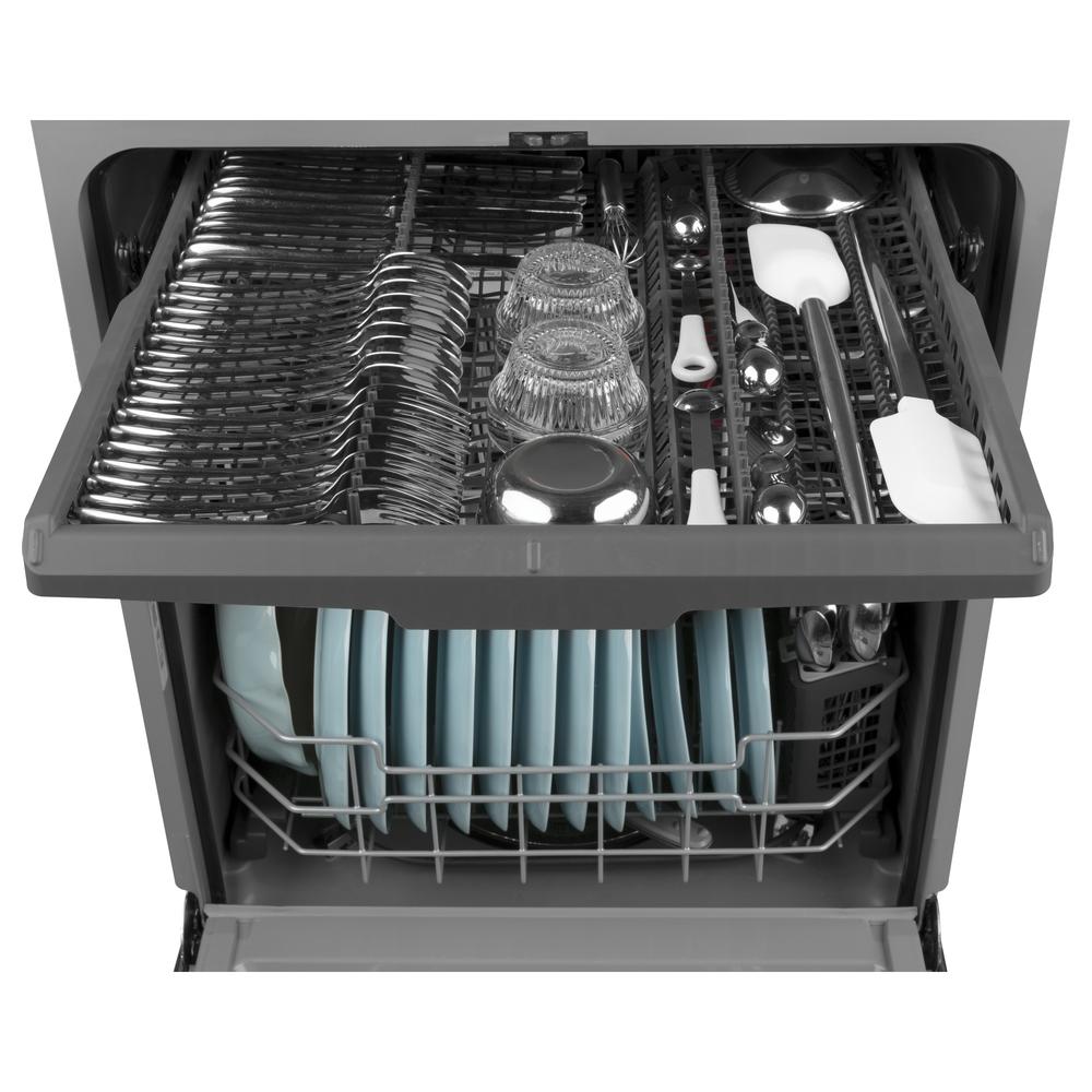 GE Appliances GDF630PGMBB 24" Built-In Dishwasher with Front Controls - Black