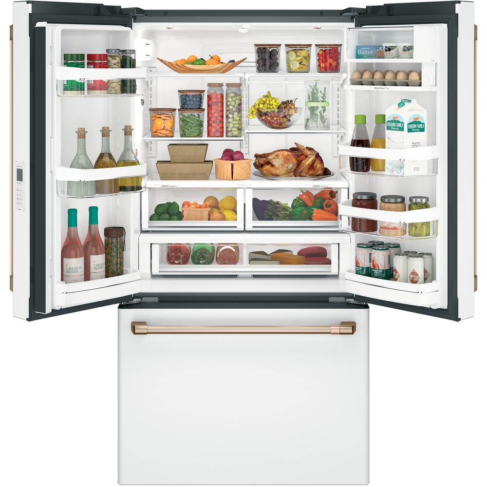 GE Cafe CWE23SP4MW2 23.1 cu. ft. Counter-Depth French-Door Refrigerator - Matte White