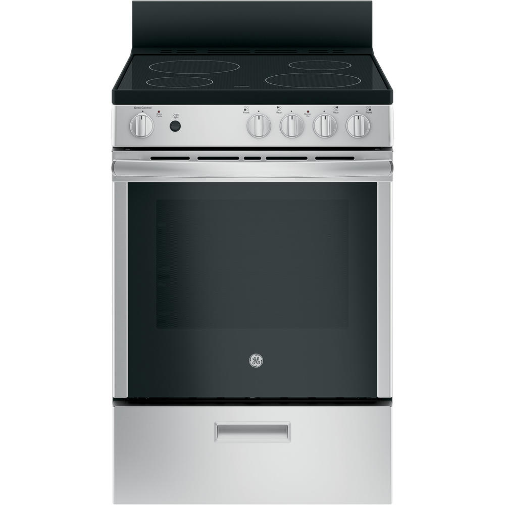 GE Appliances JAS640RMSS 24" Free-Standing Electric Range with Steam Clean - Stainless Steel