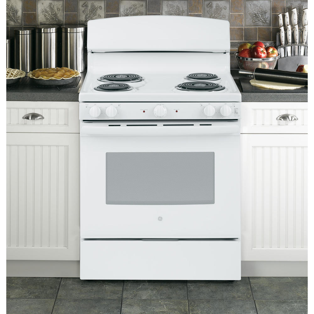 GE Appliances JBS460DMWW 30" FreeStanding Electric Range White