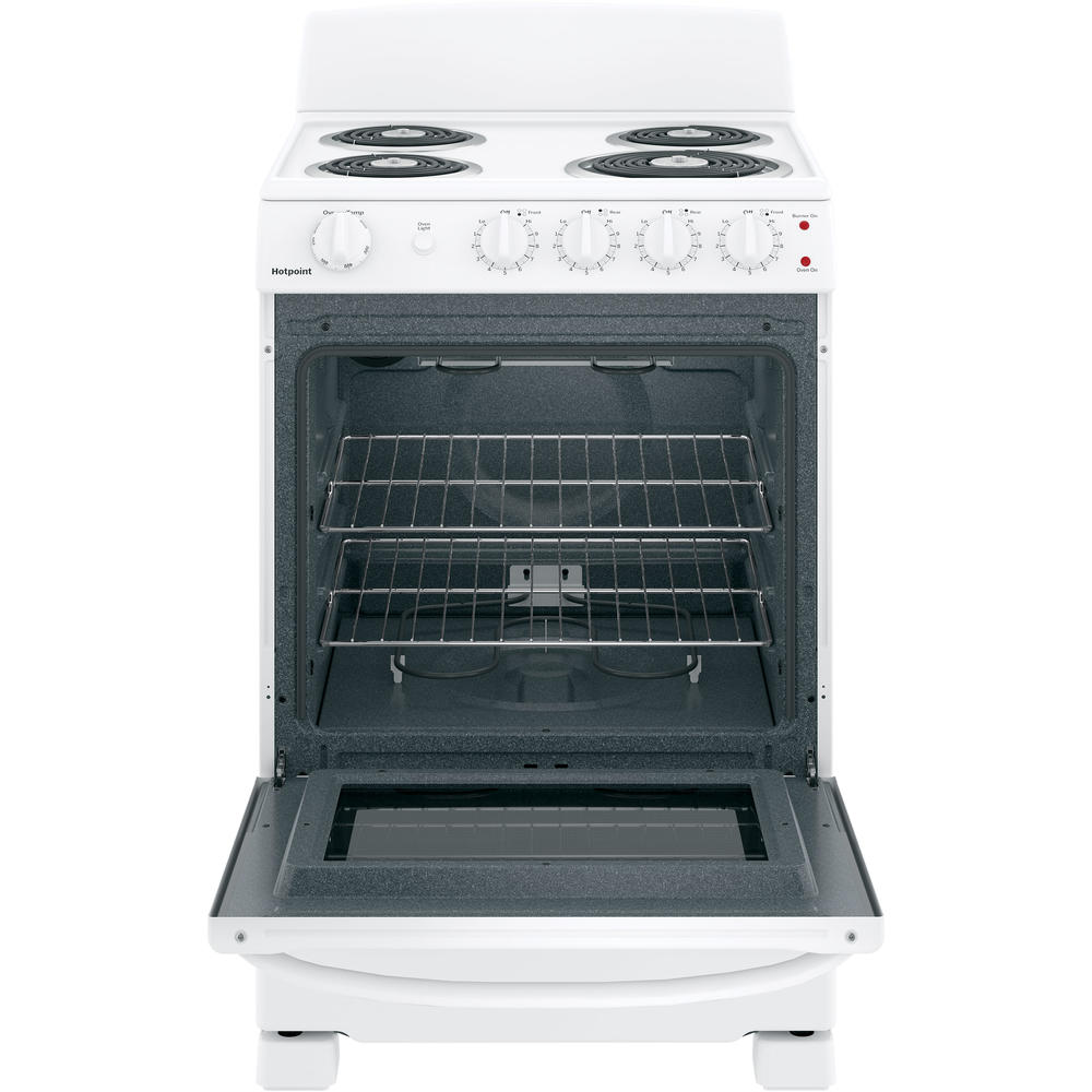 Hotpoint RAS240DMWW 24" Free-Standing Front-Control Electric Range - White