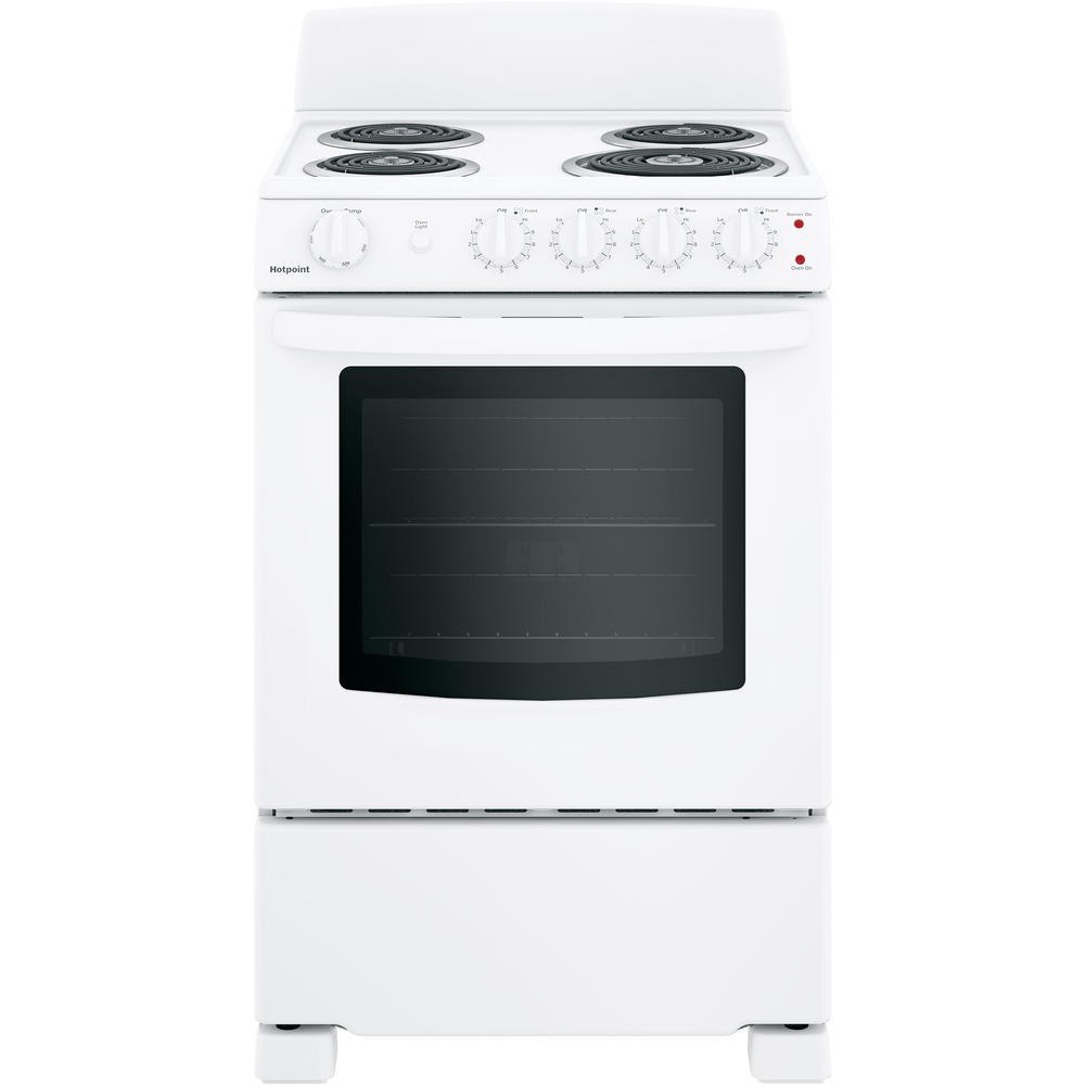 Hotpoint RAS240DMWW 24" FreeStanding FrontControl Electric Range White