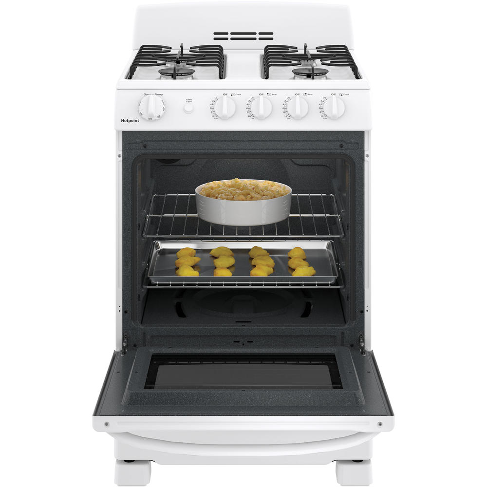 Hotpoint RGAS300DMWW 24" Front-Control Free-Standing Gas Range - White