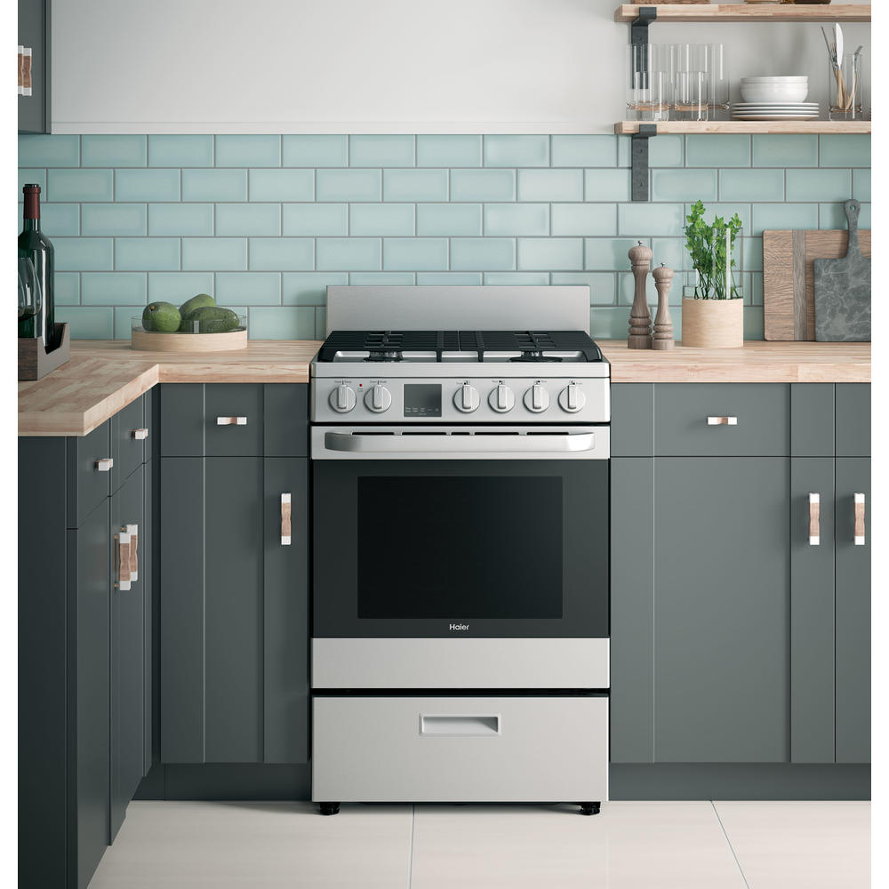 Haier QGAS740RMSS 2.9 cu. ft. Free-Standing Gas Range with Convection - Stainless Steel