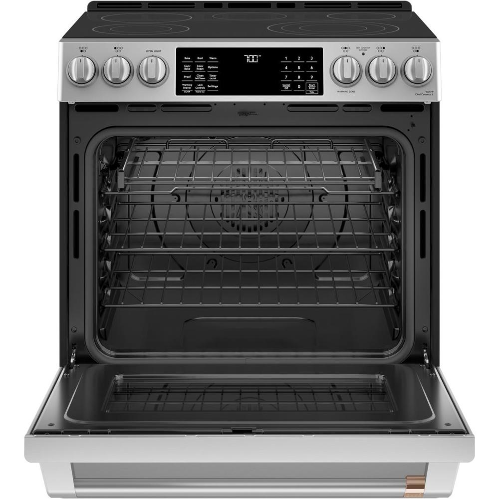 GE Cafe CES700P2MS1 30" Slide-In Radiant and Convection Range - Stainless Steel