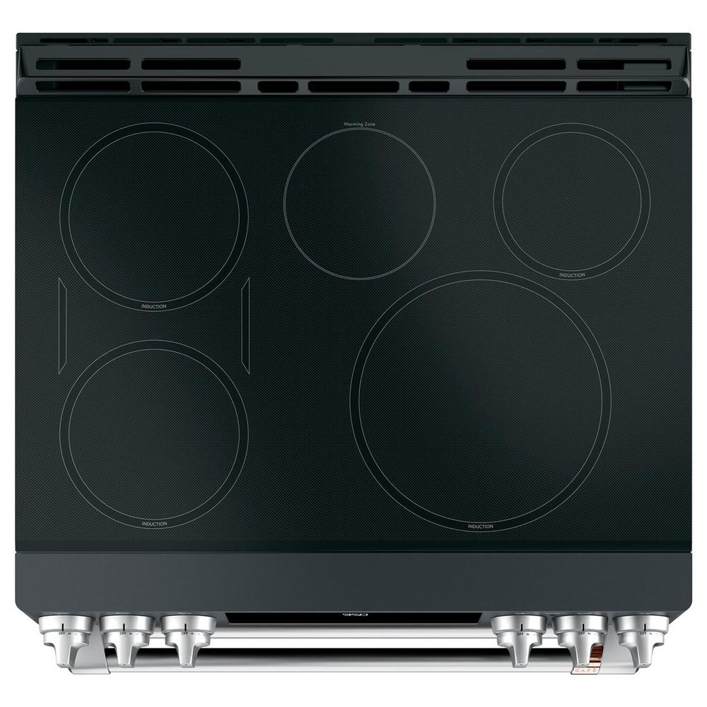 GE Cafe CHS950P3MD1 30" Slide-In Front Control Induction and Convection Double Oven Range - Matte Black