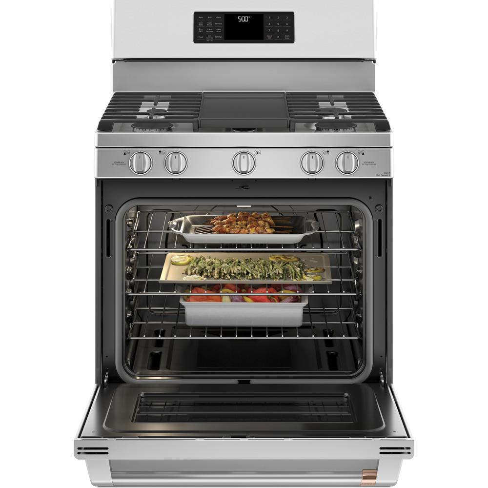 GE Cafe CGB500P2MS1 30" Freestanding Gas Oven with Convection Range - Stainless Steel