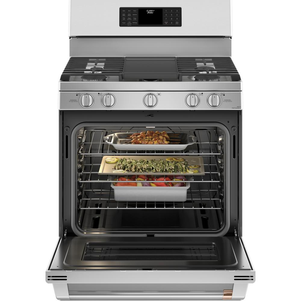 GE Cafe CGB500P2MS1 30" Freestanding Gas Oven with Convection Range Stainless Steel