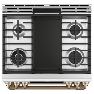 Ge Cafe Cgs750p4mw2 30 Slide In Gas Double Oven With Convection Range Matte White