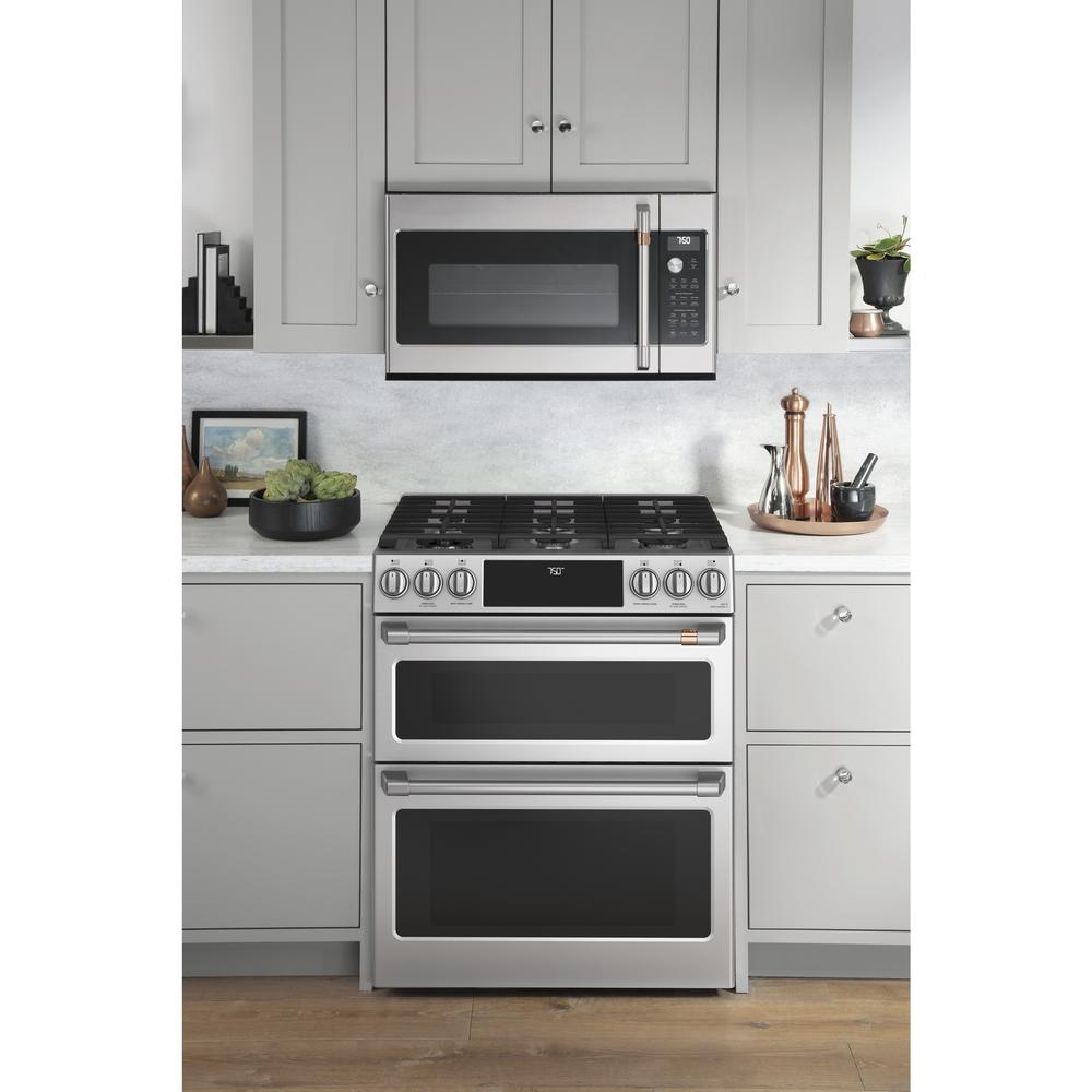 GE Cafe CGS750P2MS1 30" Slide-In Gas Double Oven with Convection Range - Stainless Steel