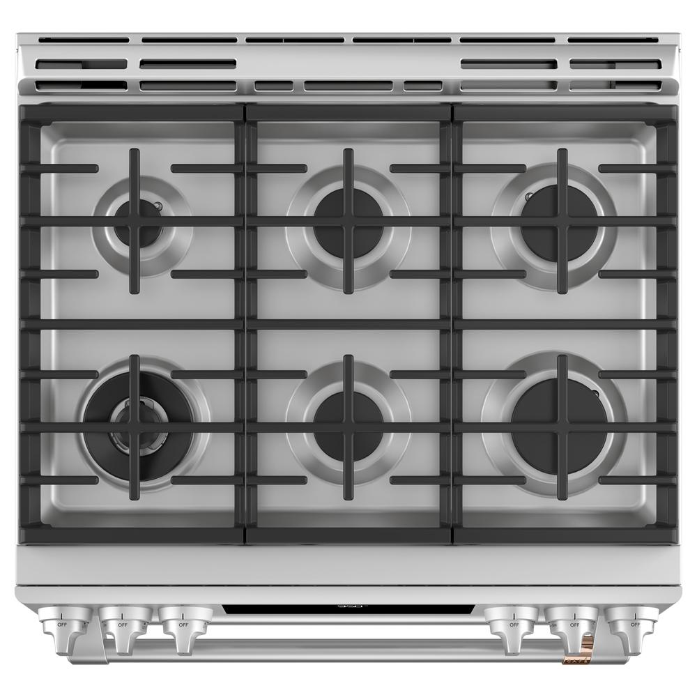 GE Cafe C2S950P2MS1 30" Slide-In Dual Fuel Double Oven with Convection Range - Stainless