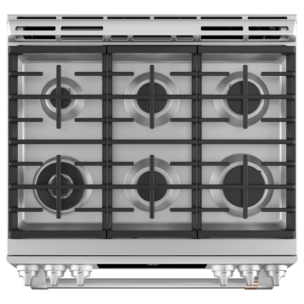 GE Cafe C2S900P2MS1 30" Slide-In Dual Fuel Convection Range w/ Warming Drawer - Stainless