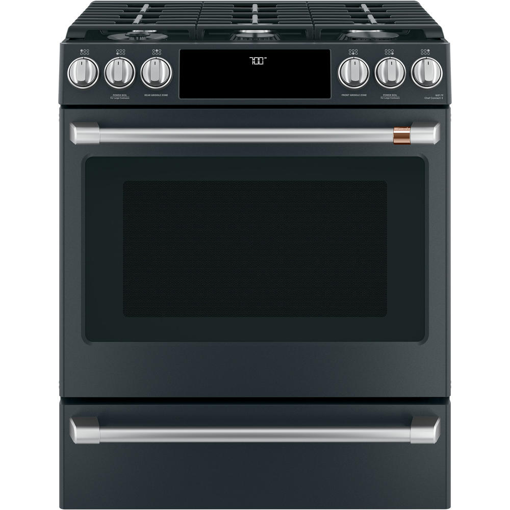 GE Cafe CGS700P3MD1 30" Slide-In Gas Oven with Convection Range - Matte Black