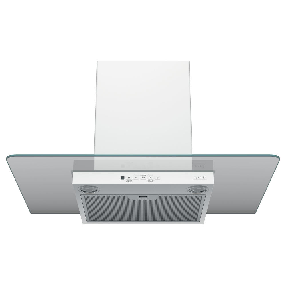 GE Cafe CVW73014MWM 30" WallMount Glass Canopy Chimney Hood White